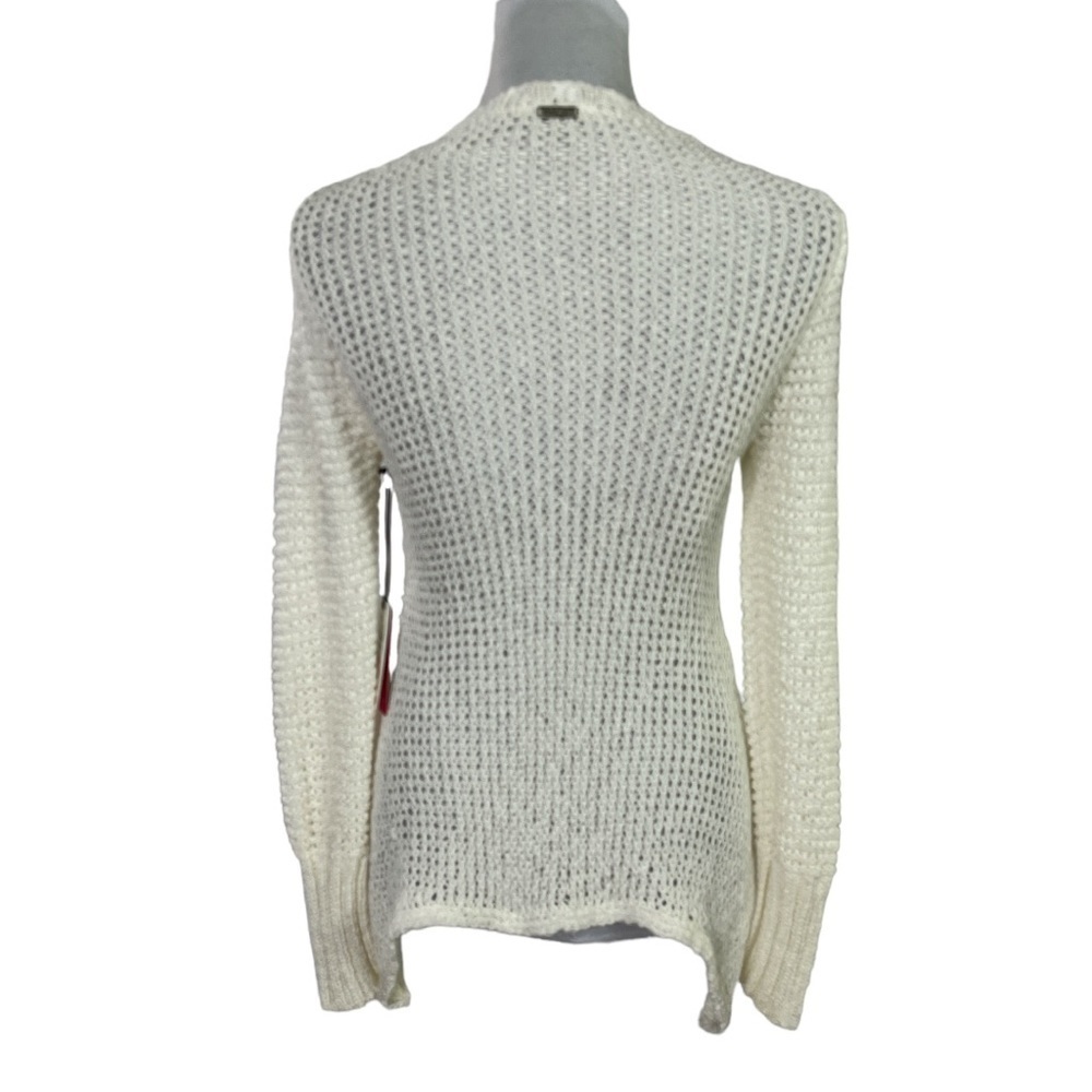 NWT JoFit Stay Inn Sweater size Small in White Asymmetrical Long Hem - Picture 5 of 10